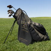 Modern Custom Company Business Logo Black Branded Golfhanddoek (Groen)