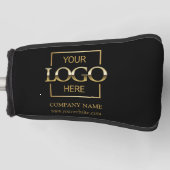 Modern Custom Company Business Logo Black Branded  Golfheadcover (Voorkant)