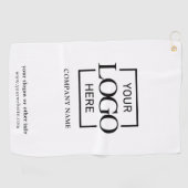 Modern Custom Company Business Logo White Branded  Golfhanddoek (Horizontaal)