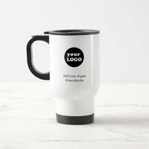 Modern Custom Company Logo Slogan Wit Reisbeker