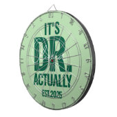 Modern Custom Dr. Name Date Dark Green Dartbord (Voorkant Rechts)