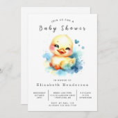 Modern Custom Duck Baby shower Kaart (Voorkant / Achterkant)