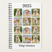 Modern Custom Family Pet Dog 12 Photo Collage Planner (Voorkant)