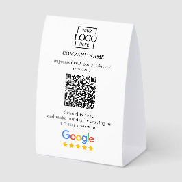 Modern Custom Google Reviews QR Code Tabletop Sign