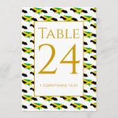 Modern Custom JAMAICA Event Wedding Table Number Bedankkaart (Achterkant)
