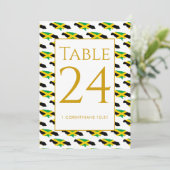 Modern Custom JAMAICA Event Wedding Table Number Bedankkaart (Staand voorkant)
