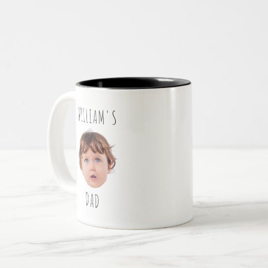 Modern custom kind met Baby Afbeelding, Moederdag Tweekleurige Koffiemok (Voorkant links)