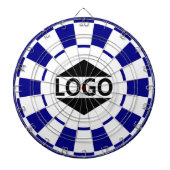 Modern Custom Logo Afbeelding op blauw & wit Dartbord (Voorkant)