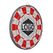 Modern Custom Logo Afbeelding op rood & wit Dartbord (Voorkant Links)