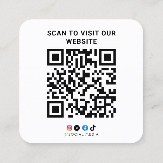 Modern Custom Logo and QR Code Vierkante Visitekaartje (Achterkant)