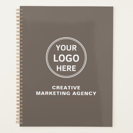 Modern Custom Logo Taupe Business Planner (Voorkant)