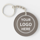 Modern Custom Logo Taupe Business Sleutelhanger (Voorkant)
