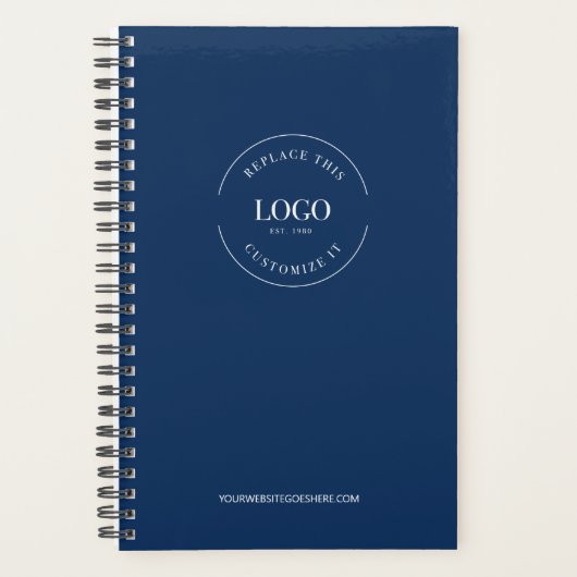 Modern Custom Logo website Royal blue Branded Planner (Voorkant)
