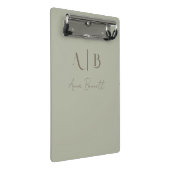 Modern Custom Monogram Initialen Naam Dusty Sage Mini Klembord (Schuin)