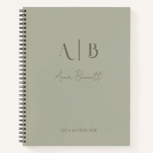 Modern Custom Monogram Initialen Naam Dusty Sage