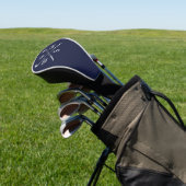 Modern Custom Monogram Marine Blauw Golfheadcover (Insitu)
