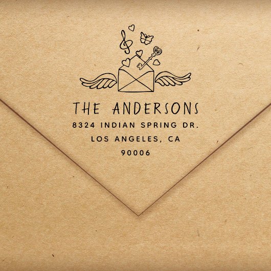 Modern Custom Name Family Return Address Rubberstempel