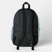Modern Custom Name Gradient Backpack - Cool Soccer Bedrukte Rugzak (Achterkant)