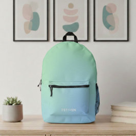 Modern Custom Name Gradient Backpack - Cool Soccer Bedrukte Rugzak