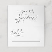 Modern Custom Names Black White Wedding (Buitenkant ongevouwen)