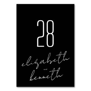 Modern Custom Names Tuxedo Onyx Wedding Kaart