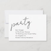 Modern Custom Party Black Funky Wedding Reception Kaart (Voorkant)