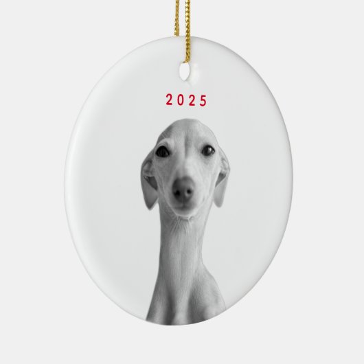Modern Custom Pet Portrait  Keramisch Ornament (Rechts)