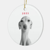 Modern Custom Pet Portrait Keramisch Ornament (Links)