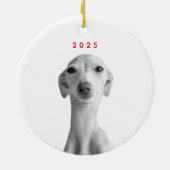 Modern Custom Pet Portrait Keramisch Ornament (Achterkant)