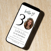 Modern Custom Photo 30th Birthday Invitation Kaart