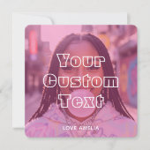 Modern Custom Photo Collage Text Cute Retro Pink Feestdagenkaart (Voorkant)