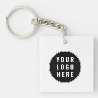 Modern Custom QR Code Minimalist Business Logo Sleutelhanger