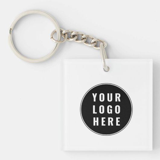 Modern Custom QR Code Minimalist Business Logo Sleutelhanger (Voorkant)