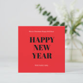 Modern Custom Text  Bold Holiday Card Feestdagenkaart (Staand voorkant)