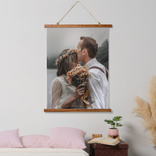 Modern Custom Wedding Photo Family Afbeelding Hangend Wandkleed