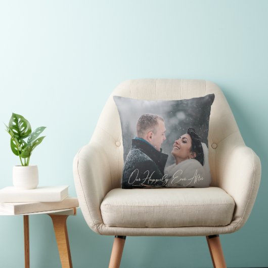 Modern Custom Wedding Photo Sierkussen (Stoel)