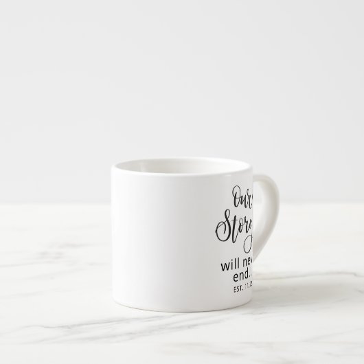 Modern Custom wedding Quote Black Text Espresso C Espresso Kop (Voorkant rechts)