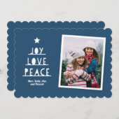 Modern Cut Slate Blue Feestdagenkaart (Voorkant / Achterkant)