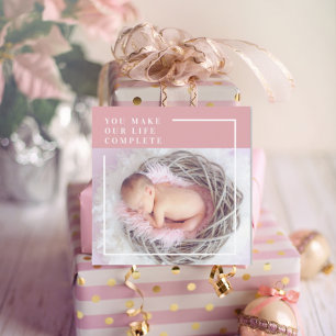 Modern Cute Baby Foto   Roze en wit   Citaat