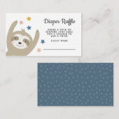 Modern Cute Baby Sloth Rainbow Diaper Raffle Informatiekaartje (Voorkant / Achterkant)