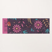 Modern Cute Big Floral Pattern Personalized Yogamat (Achterkant (horizontaal))