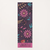 Modern Cute Big Floral Pattern Personalized Yogamat (Voorkant)