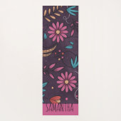 Modern Cute Big Floral Pattern Personalized Yogamat (Achterkant)