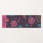 Modern Cute Big Floral Pattern Personalized Yogamat (Voorkant (horizontaal))