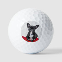 Modern Cute Black Bulldog Golf Balls