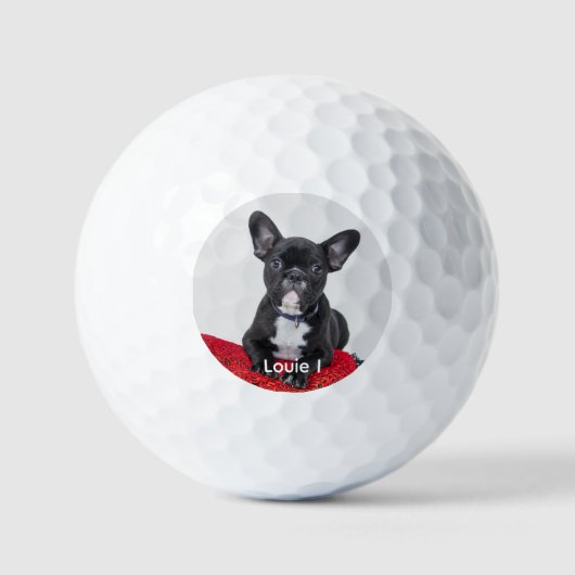 Modern Cute Black Bulldog Golf Balls Golfballen (Voorkant)