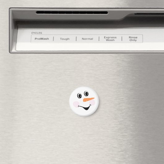 Modern Cute Custom glimlach Snowman face Magneet (Insitu (Vaatwasser))