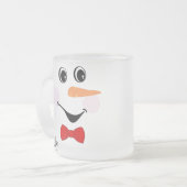 Modern Cute Custom glimlach Snowman face Matglas Koffiemok (Voorkant links)