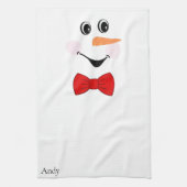 Modern Cute Custom glimlach Snowman face Theedoek (Verticaal)