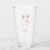 Modern Cute Custom Snowman face glass Glas (Achterkant)